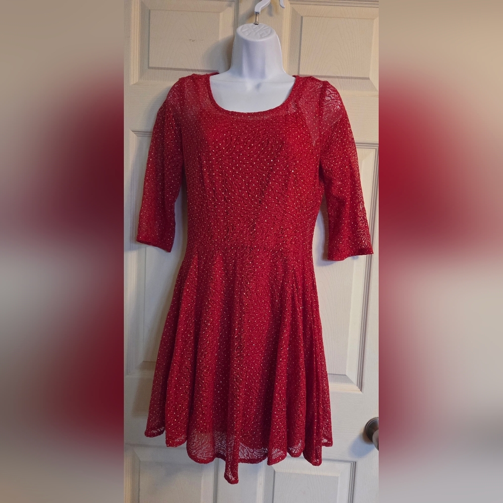 Fishbowl Elegant Red Lace Dress Size Medium